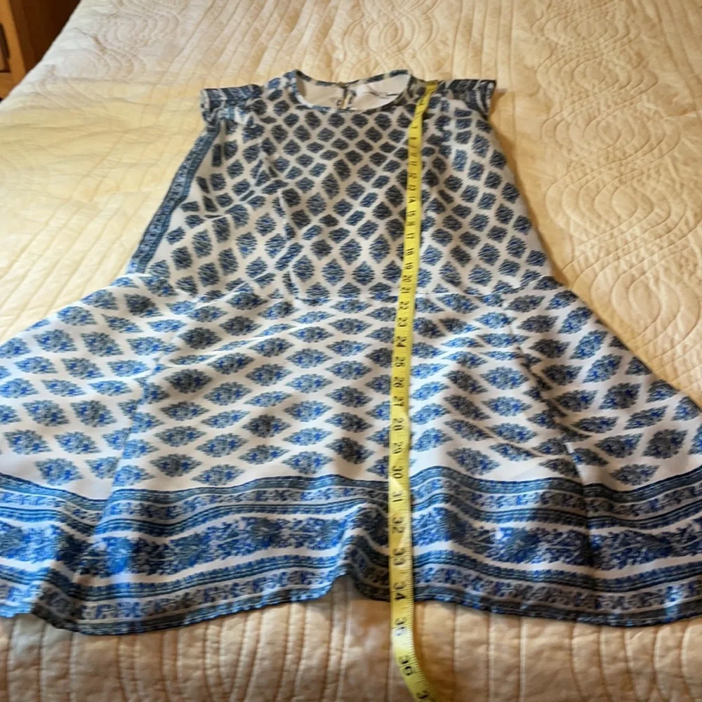 Madewell Blue Print  Silky  Scarf look Dress Size XXS - Picture 12 of 14